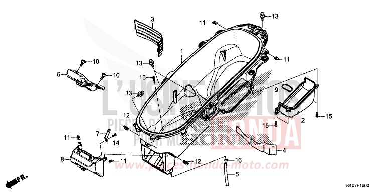 LUGGAGE BOX (NSS125DF/ADF/ADH) for Forza 125 MAT CYNOS GRAY METALLIC (NH312) from 2017